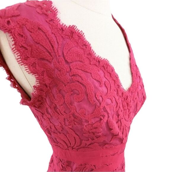 Tadashi Shoji fuschia lace dress size 6 - Picture 1 of 15